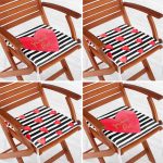 - RealHomes Fermuarlı Sandalye Minderi - Realhomes  4'lü Sevgililer Günü Konseptli Özel Tasarım Modern Kombin Fermuarlı Sandalye Minderi Seti Realhomes