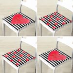 - RealHomes Fermuarlı Sandalye Minderi - Realhomes  4'lü Sevgililer Günü Konseptli Özel Tasarım Modern Kombin Fermuarlı Sandalye Minderi Seti Realhomes