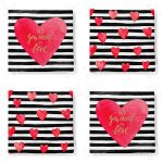 - RealHomes Fermuarlı Sandalye Minderi - Realhomes  4'lü Sevgililer Günü Konseptli Özel Tasarım Modern Kombin Fermuarlı Sandalye Minderi Seti Realhomes