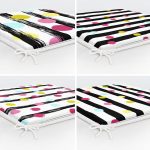 - RealHomes Fermuarlı Sandalye Minderi - Realhomes  4'lü Renkli Puantiye Motifli Dijital Baskılı Modern Fermuarlı Sandalye Minderi Seti Realhomes