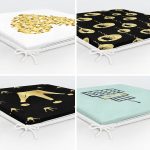 4'lü Altın Varaklı Doğum Günü Konseptli Dekoratif Fermuarlı Sandalye Minderi Seti Realhomes