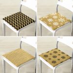 4'lü Özel Gold Tasarımlı Dijital Baskılı Modern Fermuarlı Sandalye Minderi Seti Realhomes