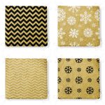 4'lü Özel Gold Tasarımlı Dijital Baskılı Modern Fermuarlı Sandalye Minderi Seti Realhomes