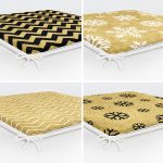 4'lü Özel Gold Tasarımlı Dijital Baskılı Modern Fermuarlı Sandalye Minderi Seti Realhomes