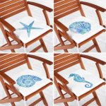 - RealHomes Fermuarlı Sandalye Minderi - Realhomes 4'lü Deniz Canlıları Konseptli Dekoratif Fermuarlı Sandalye Minderi Seti Realhomes