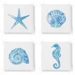 - RealHomes Fermuarlı Sandalye Minderi - Realhomes 4'lü Deniz Canlıları Konseptli Dekoratif Fermuarlı Sandalye Minderi Seti Realhomes