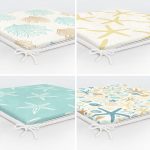 4'lü Deniz Yıldızı Motifli Dijital Baskılı Modern Fermuarlı Sandalye Minderi Seti Realhomes