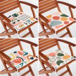 - RealHomes Fermuarlı Sandalye Minderi - Realhomes  4'lü Soyut Desenli Özel Tasarımlı Fermuarlı Sandalye Minderi Seti Realhomes