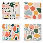 - RealHomes Fermuarlı Sandalye Minderi - Realhomes  4'lü Soyut Desenli Özel Tasarımlı Fermuarlı Sandalye Minderi Seti Realhomes