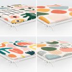 - RealHomes Fermuarlı Sandalye Minderi - Realhomes  4'lü Soyut Desenli Özel Tasarımlı Fermuarlı Sandalye Minderi Seti Realhomes