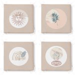 4'lü Bohem Tasarımlı Dijital Baskılı Fermuarlı Sandalye Minderi Seti Realhomes