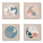 4'lü Özel Tasarım Dijital Baskılı Fermuarlı Sandalye Minderi Seti Realhomes