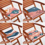 - RealHomes Fermuarlı Sandalye Minderi - Realhomes  4'lü Dağ ve Ay Tasarımlı Dijital Baskılı Fermuarlı Sandalye Minderi Seti Realhomes