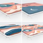 - RealHomes Fermuarlı Sandalye Minderi - Realhomes  4'lü Dağ ve Ay Tasarımlı Dijital Baskılı Fermuarlı Sandalye Minderi Seti Realhomes