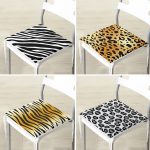 4'lü Zebra Motifli Özel Tasarım Fermuarlı Sandalye Minderi Seti Realhomes