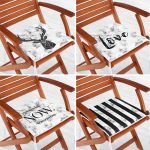 - RealHomes Fermuarlı Sandalye Minderi - Realhomes 4'lü Mermer Zemin Tasarımlı Dijital Baskılı Fermuarlı Sandalye Minderi Seti Realhomes