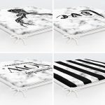 - RealHomes Fermuarlı Sandalye Minderi - Realhomes 4'lü Mermer Zemin Tasarımlı Dijital Baskılı Fermuarlı Sandalye Minderi Seti Realhomes