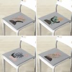 4'lü Gri Zeminde Gümüş Ve Gold Yaprak Tasarımlı Modern Fermuarlı Sandalye Minderi Seti Realhomes