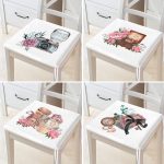 4'lü Özel Tasarım Antika Motifli Dijital Baskılı Modern Fermuarlı Sandalye Minderi Seti Realhomes