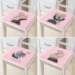 - RealHomes Fermuarlı Sandalye Minderi - Realhomes 4'lü Pembe Zemin Üzeinde Gümüş Ve Gold Yaprak Tasarımlı Modern Fermuarlı Sandalye Minderi Seti Realhomes