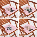 - RealHomes Fermuarlı Sandalye Minderi - Realhomes 4'lü Pembe Zemin Üzeinde Gümüş Ve Gold Yaprak Tasarımlı Modern Fermuarlı Sandalye Minderi Seti Realhomes