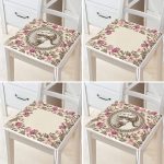 4'lü Krem Zemin Etnik Çizimli Dijital Baskılı Modern Fermuarlı Sandalye Minderi Seti Realhomes