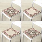 4'lü Krem Zemin Etnik Çizimli Dijital Baskılı Modern Fermuarlı Sandalye Minderi Seti Realhomes