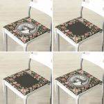 - RealHomes Fermuarlı Sandalye Minderi - Realhomes  4'lü Etnik Çiçek Özel Tasarımlı Dijital Baskılı Modern Fermuarlı Sandalye Minderi Seti Realhomes