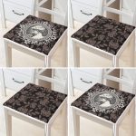 - RealHomes Fermuarlı Sandalye Minderi - Realhomes 4'lü Koyu Renkli Etnik Tasarımlı Dijital Baskılı Modern Fermuarlı Sandalye Minderi Seti Realhomes