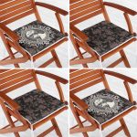 - RealHomes Fermuarlı Sandalye Minderi - Realhomes 4'lü Koyu Renkli Etnik Tasarımlı Dijital Baskılı Modern Fermuarlı Sandalye Minderi Seti Realhomes