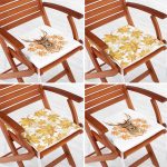 - RealHomes Fermuarlı Sandalye Minderi - Realhomes 4'lü Kurumuş Sonbahar Yaprakları & Geyik Tasarımlı Dijital Baskılı Modern Fermuarlı Sandalye Minderi Seti Realhomes