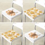 - RealHomes Fermuarlı Sandalye Minderi - Realhomes 4'lü Kurumuş Sonbahar Yaprakları & Geyik Tasarımlı Dijital Baskılı Modern Fermuarlı Sandalye Minderi Seti Realhomes