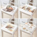 4'lü Kabak Çizimli Özel Tasarım Dijital Baskılı Modern Fermuarlı Sandalye Minderi Seti Realhomes