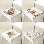 4'lü Kabak Çizimli Özel Tasarım Dijital Baskılı Modern Fermuarlı Sandalye Minderi Seti Realhomes