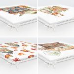 4'lü Kabak & Meyveler Özel Tasarım Dijital Baskılı Modern Fermuarlı Sandalye Minderi Seti Realhomes