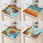 - RealHomes Fermuarlı Sandalye Minderi - Realhomes 4'lü Etnik Tasarımlı Renkli Dijital Baskılı Modern Fermuarlı Sandalye Minderi Seti Realhomes