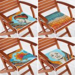 - RealHomes Fermuarlı Sandalye Minderi - Realhomes 4'lü Etnik Tasarımlı Renkli Dijital Baskılı Modern Fermuarlı Sandalye Minderi Seti Realhomes