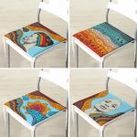 - RealHomes Fermuarlı Sandalye Minderi - Realhomes 4'lü Etnik Tasarımlı Renkli Dijital Baskılı Modern Fermuarlı Sandalye Minderi Seti Realhomes