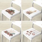 4'lü Özel Tasarım Mum Dekoratif Süs Tasarımlı Dijital Baskılı Modern Fermuarlı Sandalye Minderi Seti Realhomes