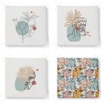 - RealHomes Fermuarlı Sandalye Minderi - Realhomes 4'lü Antik Yunan Tanrısı Ve Portre Motifli Özel Tasarım Dijital Baskılı Modern Fermuarlı Sandalye Minderi Seti Realhomes