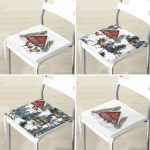 - RealHomes Fermuarlı Sandalye Minderi - Realhomes  4'lü Bağ Evi Özel Tasarım Kış Temalı Dijital Baskılı Modern Fermuarlı Sandalye Minderi Seti Realhomes