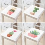 - RealHomes Fermuarlı Sandalye Minderi - Realhomes  4'lü Sevimli Saksılı Kaktüs Tasarımlı Dijital Baskılı Modern Fermuarlı Sandalye Minderi Seti Realhomes