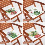 - RealHomes Fermuarlı Sandalye Minderi - Realhomes 4'lü Renkli Sevimli Saksılar İçinde Çiçek Tasarımlı Dijital Baskılı Modern Fermuarlı Sandalye Minderi Seti Realhomes