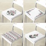 4'lü Etnik Kuş Tasarımlı Dijital Baskılı Modern Fermuarlı Sandalye Minderi Seti Realhomes