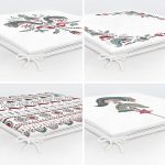 4'lü Etnik Kuş Tasarımlı Dijital Baskılı Modern Fermuarlı Sandalye Minderi Seti Realhomes