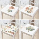 4'lü Çiçek Desenli Özel Tasarım Dijital Baskılı Modern Fermuarlı Sandalye Minderi Seti Realhomes