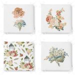 4'lü Çiçek Desenli Özel Tasarım Dijital Baskılı Modern Fermuarlı Sandalye Minderi Seti Realhomes