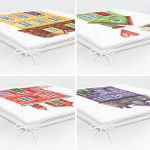 - RealHomes Fermuarlı Sandalye Minderi - Realhomes  4'lü Renkli Evler Özel Tasarım Dijital Baskılı Modern Fermuarlı Sandalye Minderi Seti Realhomes