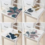 - RealHomes Fermuarlı Sandalye Minderi - Realhomes  4'lü Pastel Renkli Yaprak Tasarımlı Dijital Baskılı Modern Fermuarlı Sandalye Minderi Seti Realhomes