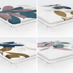 - RealHomes Fermuarlı Sandalye Minderi - Realhomes  4'lü Pastel Renkli Yaprak Tasarımlı Dijital Baskılı Modern Fermuarlı Sandalye Minderi Seti Realhomes